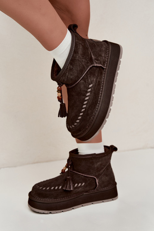 Botas de neve em camurça sintética Big Star UU274678 cor chocolate