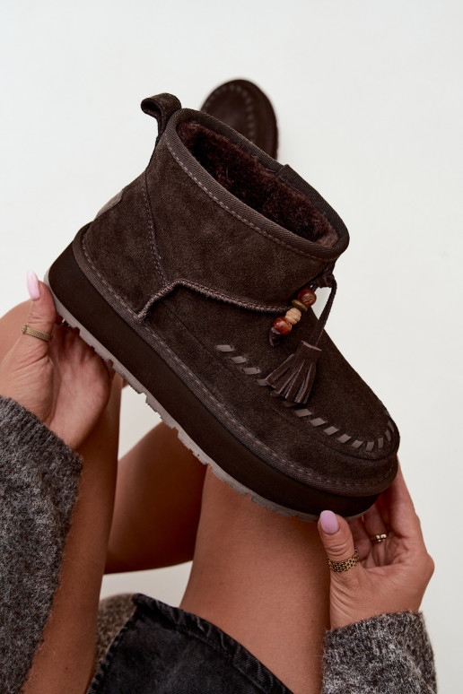 Botas de neve em camurça sintética Big Star UU274678 cor chocolate
