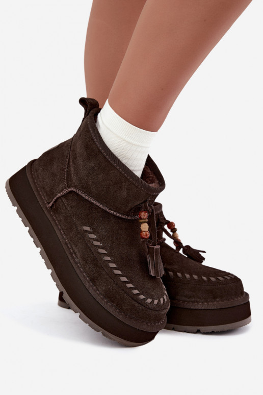 Botas de neve em camurça sintética Big Star UU274678 cor chocolate