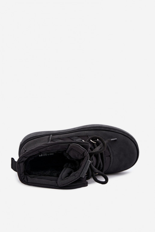 Botas de inverno com atacadores e plataforma Big Star UU274189 cor preta