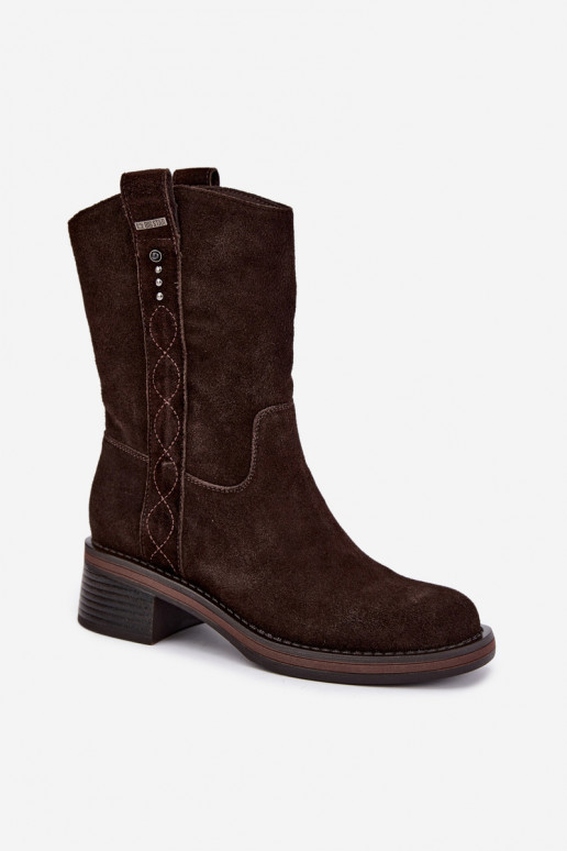 Botins isolados em camurça sintética Big Star UU274607 cor chocolate