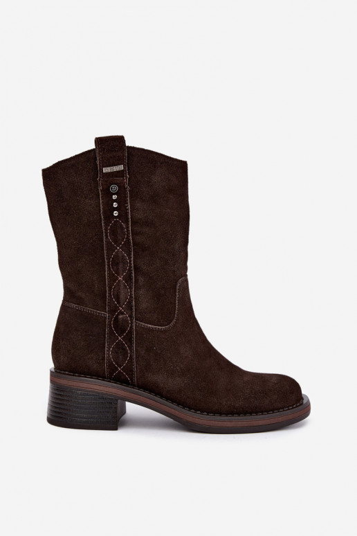 Botins isolados em camurça sintética Big Star UU274607 cor chocolate