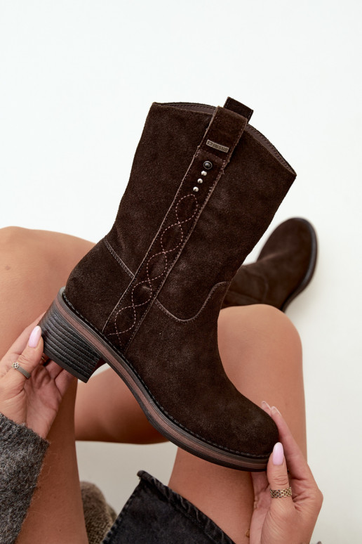 Botins isolados em camurça sintética Big Star UU274607 cor chocolate
