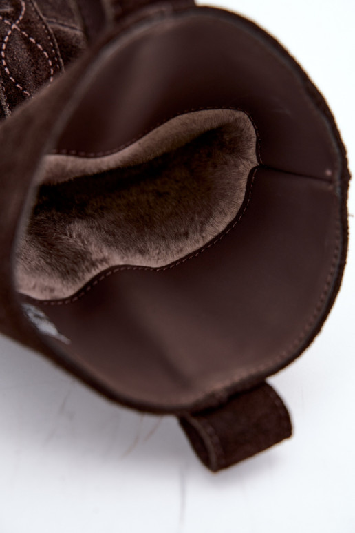 Botins isolados em camurça sintética Big Star UU274607 cor chocolate