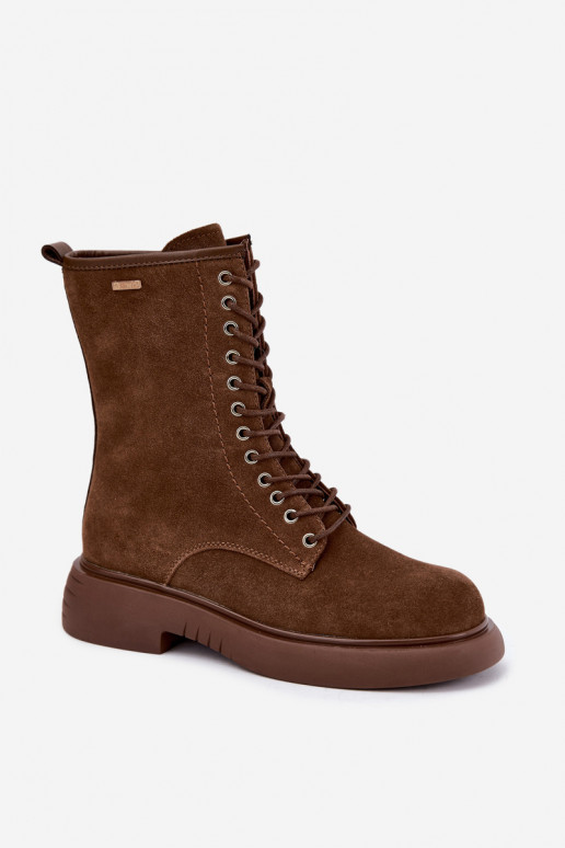 Botins de trabalho isolados em camurça sintética Big Star UU274611 cor castanho