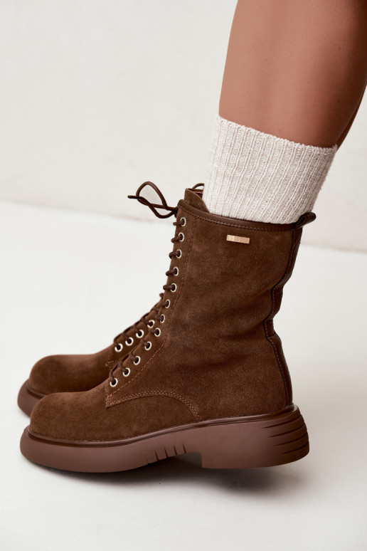Botins de trabalho isolados em camurça sintética Big Star UU274611 cor castanho