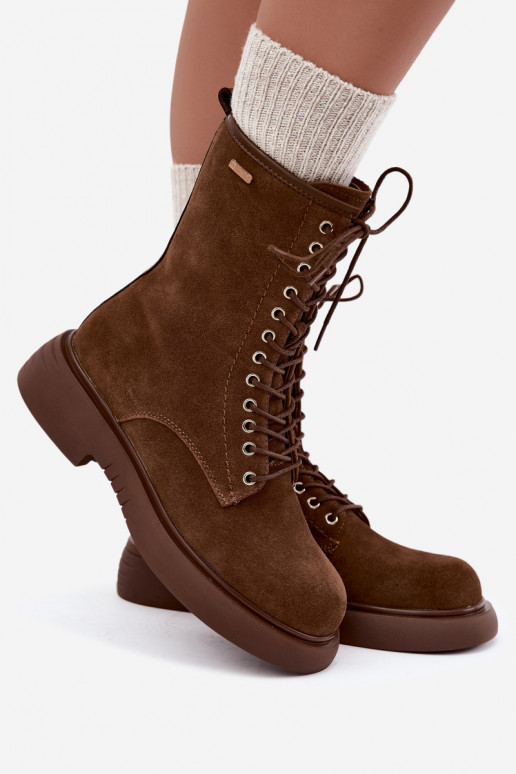 Botins de trabalho isolados em camurça sintética Big Star UU274611 cor castanho