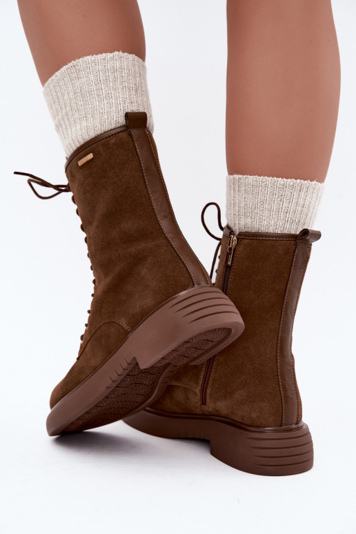 Botins de trabalho isolados em camurça sintética Big Star UU274611 cor castanho
