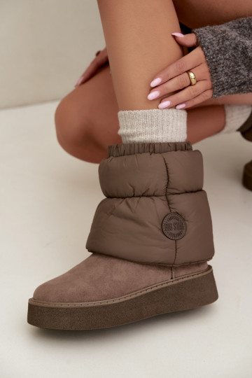 Botas de neve em camurça sintética com plataforma Big Star UU274732 cor areia