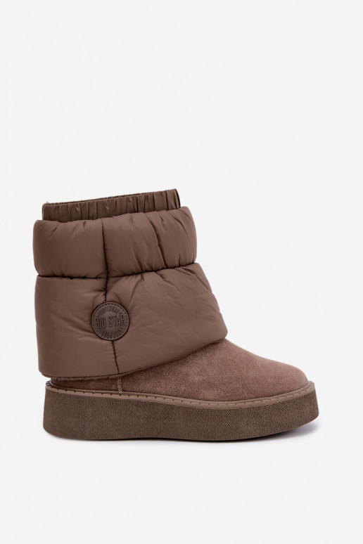 Botas de neve em camurça sintética com plataforma Big Star UU274732 cor areia