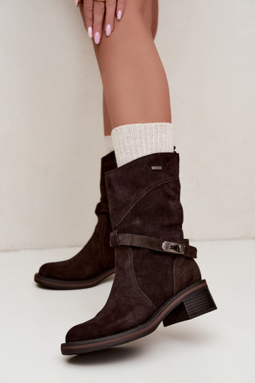 Botins isolados femininos Big Star UU274609 cor chocolate 2