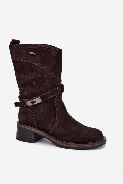 Botins isolados femininos Big Star UU274609 cor chocolate