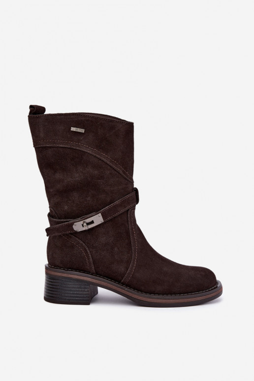 Botins isolados femininos Big Star UU274609 cor chocolate