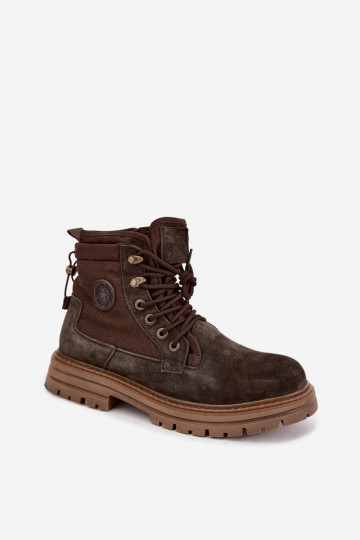 Botas de camurça castanhas escuras para homens Big Star UU174254
