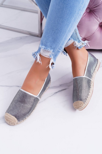 Lu Boo espadrilhas de renda prateadas Kimchi 2