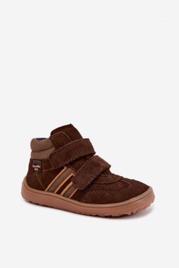 Calçado infantil de camurça sintética Barefoot FRODDO G3110285-3 castanho
