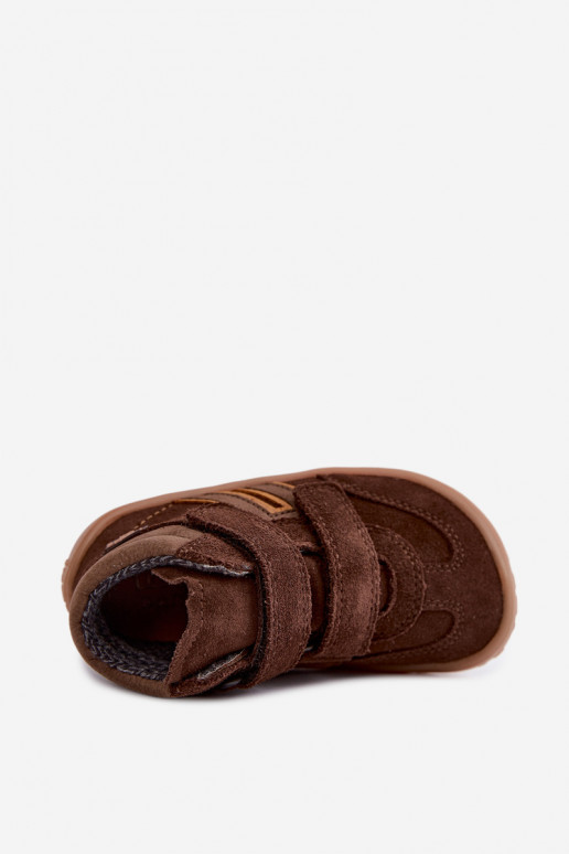 Calçado infantil de camurça sintética Barefoot FRODDO G3110285-3 castanho