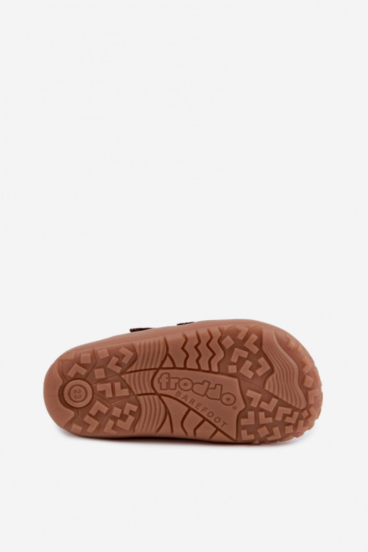 Calçado infantil de camurça sintética Barefoot FRODDO G3110285-3 castanho