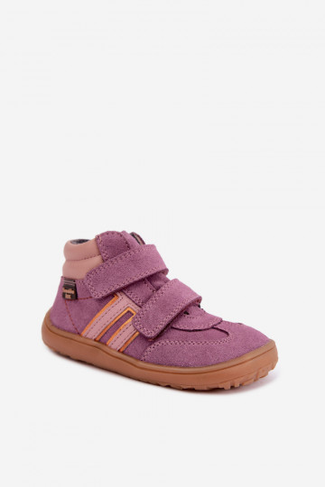 Calçado infantil de camurça sintética Barefoot FRODDO G3110285-12 roxo
