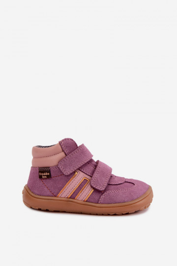 Calçado infantil de camurça sintética Barefoot FRODDO G3110285-12 roxo 2
