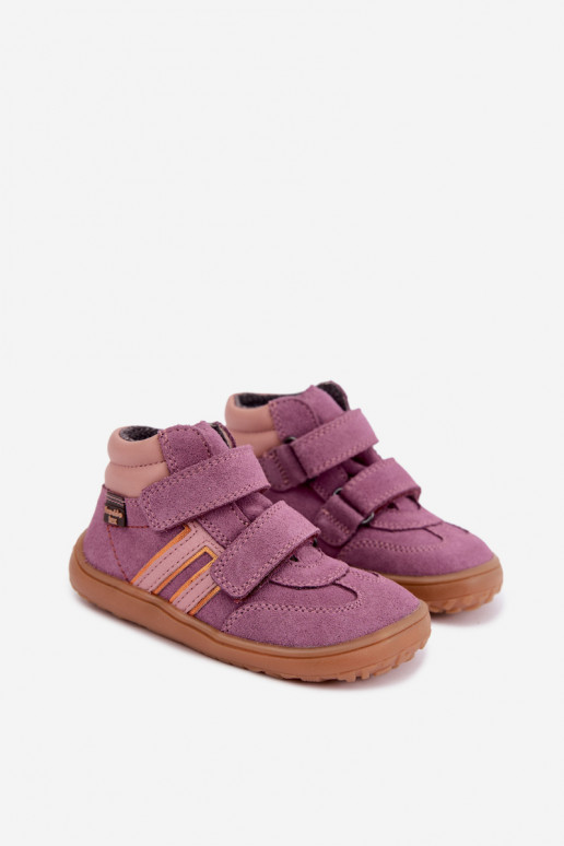Calçado infantil de camurça sintética Barefoot FRODDO G3110285-12 roxo