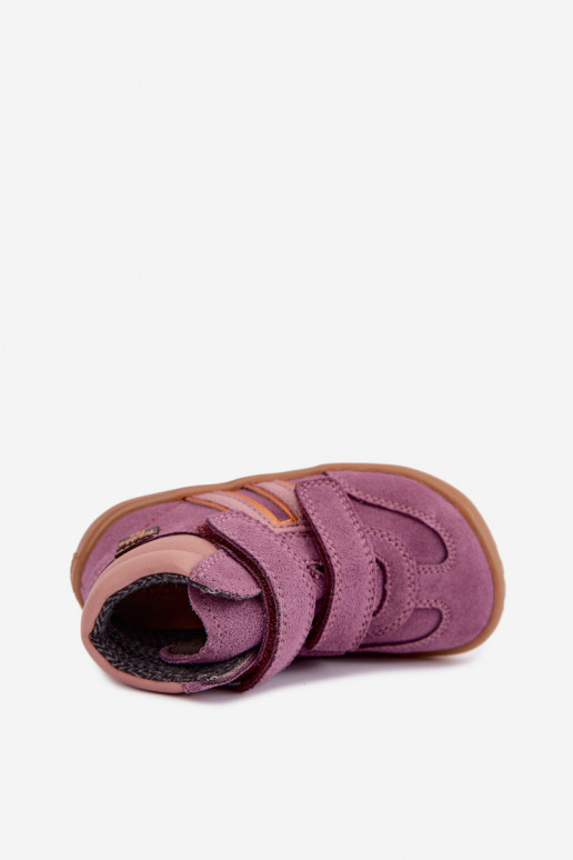 Calçado infantil de camurça sintética Barefoot FRODDO G3110285-12 roxo