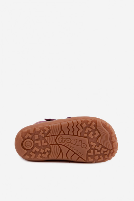 Calçado infantil de camurça sintética Barefoot FRODDO G3110285-12 roxo