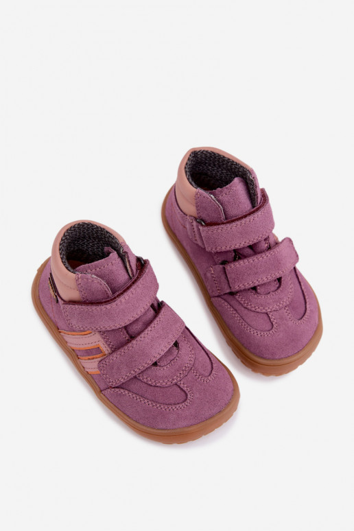 Calçado infantil de camurça sintética Barefoot FRODDO G3110285-12 roxo