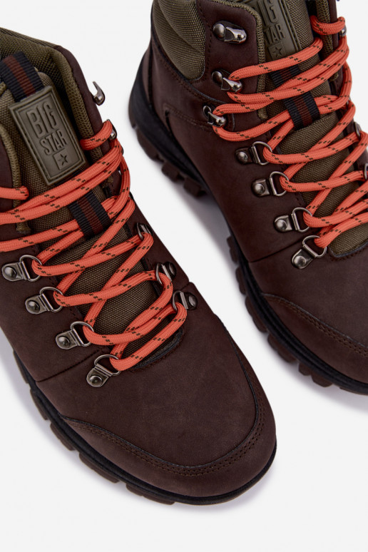 Botas de caminhada para homem Big Star UU174195 HI-Poly System castanho escuro
