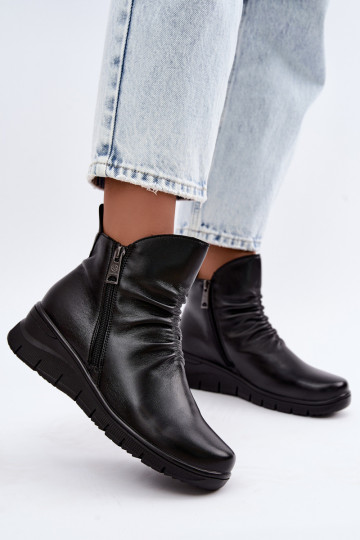 Botins quentes com plataforma e babados Vinceza 133117 pretos 2