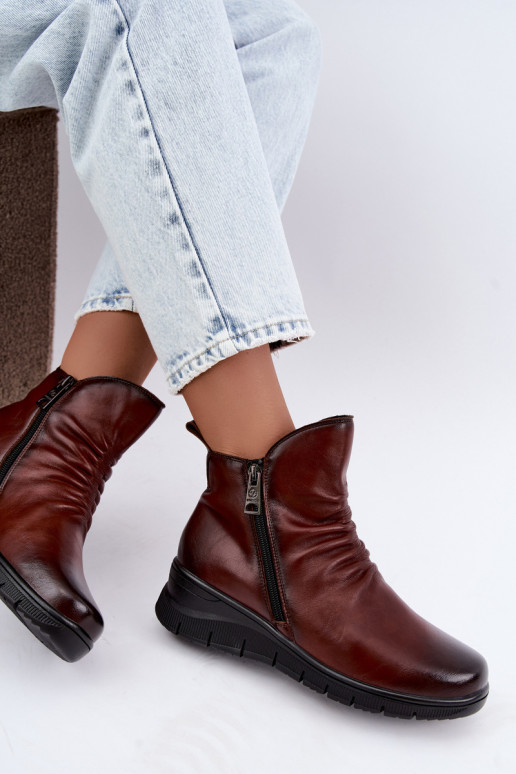 Botins quentes com plataforma e babados Vinceza 133117 castanhos