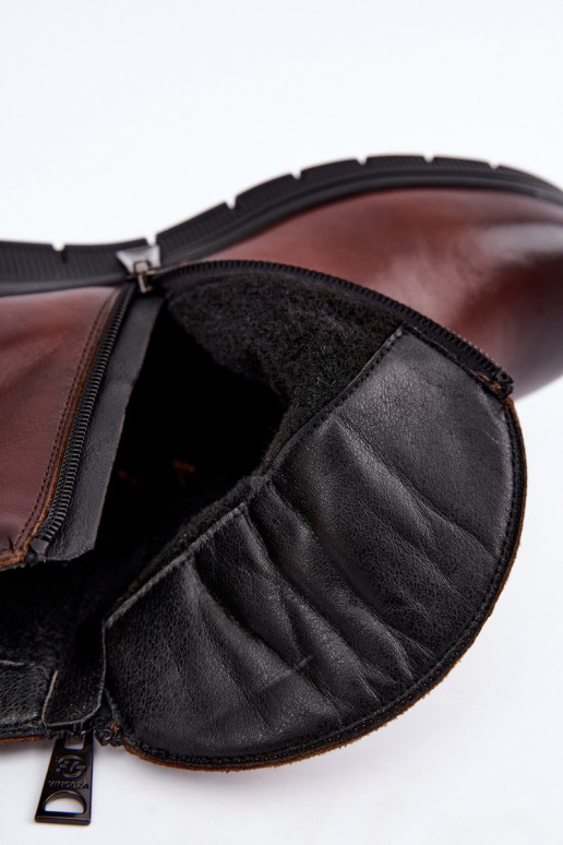 Botins quentes com plataforma e babados Vinceza 133117 castanhos