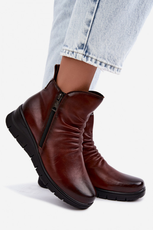 Botins quentes com plataforma e babados Vinceza 133117 castanhos