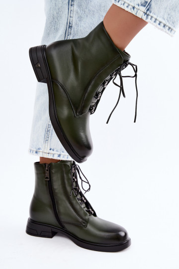 Botins quentes em couro natural Vinceza 133113 caqui