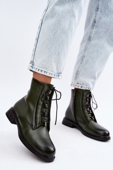Botins quentes em couro natural Vinceza 133113 caqui 2
