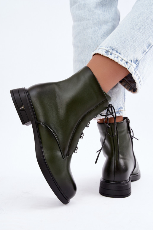 Botins quentes em couro natural Vinceza 133113 caqui
