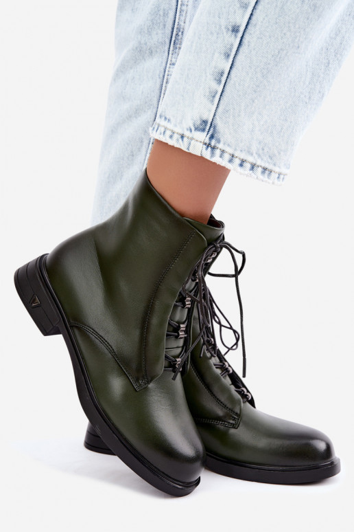 Botins quentes em couro natural Vinceza 133113 caqui