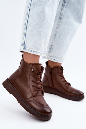 Botins quentes femininos Vinceza 107249 castanhos