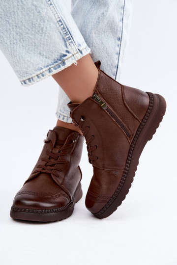 Botins quentes femininos Vinceza 107249 castanhos 2