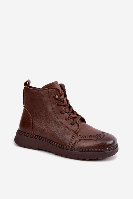 Botins quentes femininos Vinceza 107249 castanhos