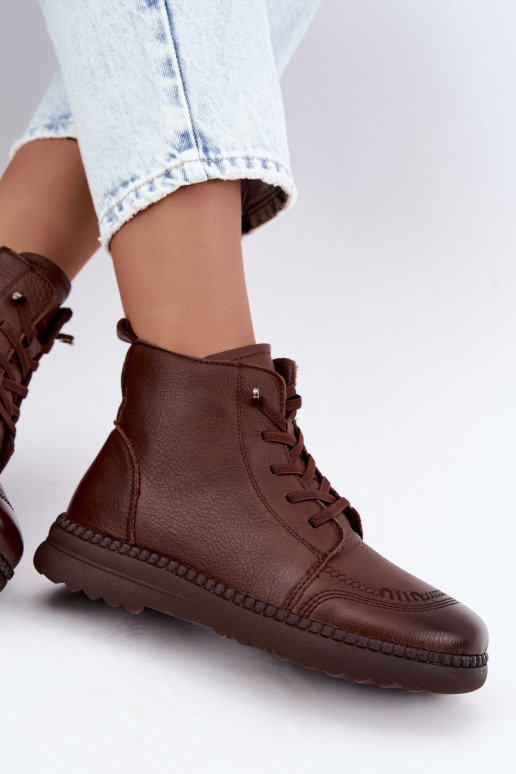 Botins quentes femininos Vinceza 107249 castanhos