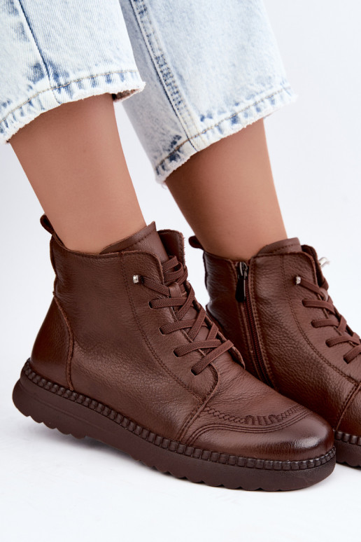 Botins quentes femininos Vinceza 107249 castanhos