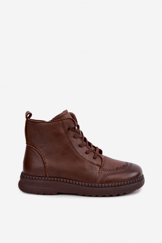 Botins quentes femininos Vinceza 107249 castanhos