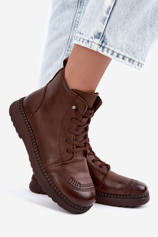Botins quentes femininos Vinceza 107249 castanhos