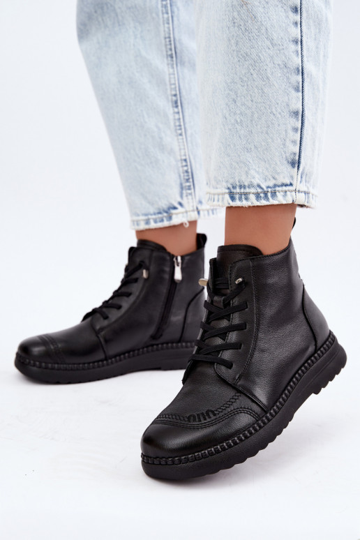 Botins quentes femininos Vinceza 107249 pretos
