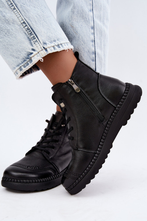 Botins quentes femininos Vinceza 107249 pretos
