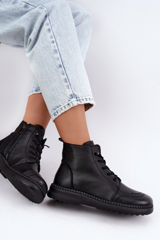 Botins quentes femininos Vinceza 107249 pretos