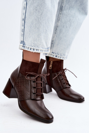 Botins quentes com salto Vinceza 5867 chocolate