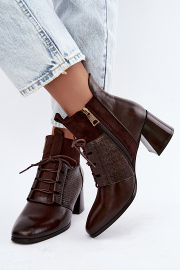 Botins quentes com salto Vinceza 5867 chocolate 2