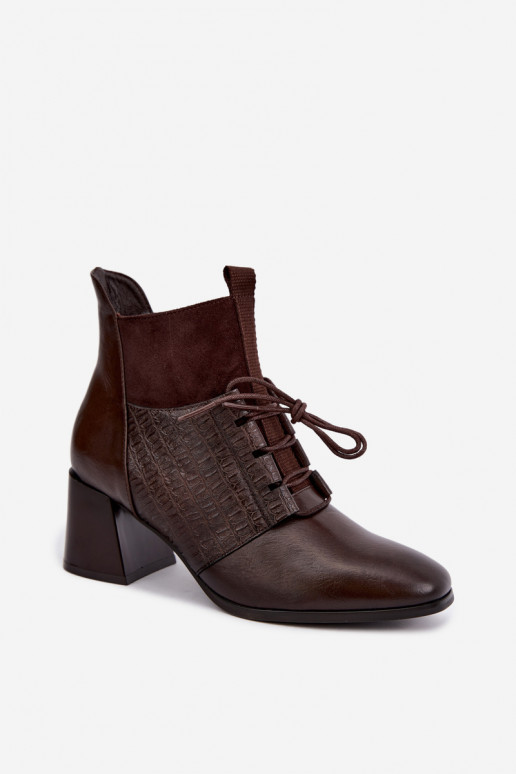 Botins quentes com salto Vinceza 5867 chocolate